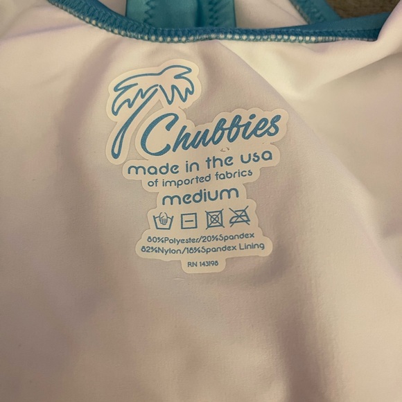 đź’‹CHUBBIES Baby Blue USA One Piece Bathing Suit, Medium - Picture 4 of 4